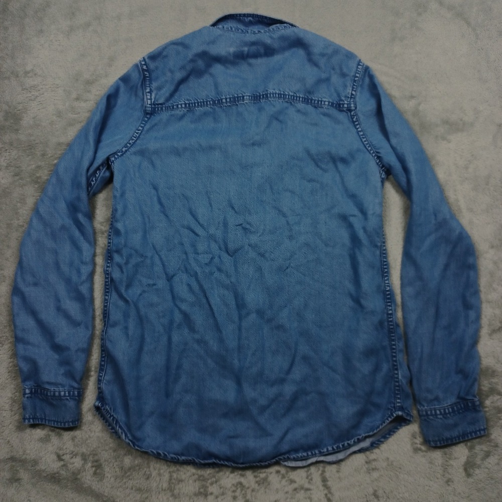 Southern Tide Top Womens XS Blue Button Up Denim Long Sleeve Casual Tencel - Picture 6 of 8